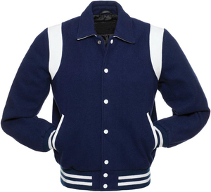 Wholesale Custom <b>Men's</b> High Street Letterman Varsity <b>Jacket</b> Winter Wool Shell with Embroidered <b>Letters</b> and Chenille Patches - Product Image 2