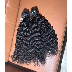 Extensions de cheveux Remy humains naturels de haute qualité Kinky Curly Trame Hair Bundle Prix de gros brut vierge du fabricant indien - Product Image 4