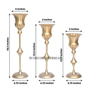 Finition couleur argent brillant poli haute qualité métal fait élégant Designer trompette Vase fournitures de décoration de mariage - Product Image 3