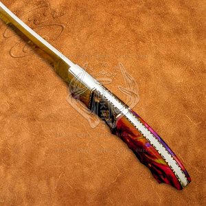 Magnifique couteau de chef artisanal pour la cuisine, le filetage, la chasse et le camping, lame en acier D2, manche en résine, étui en cuir, cadeau idéal - Product Image 5