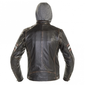 Top Notch <b>Retro</b> Grey Genuine <b>Leather</b> High Performance Men's Motorbike Racing <b>Jacket</b> Winter Track Protected Motorcycle Custom - Product Image 4