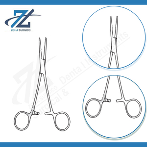 Pinzas para arteria Fraser Kelly, abrazadera quirúrgica hemostática recta curvada de 180mm, instrumento Manual de acero inoxidable de precisión CE - Product Image 3