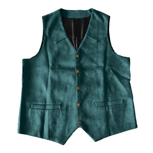 Gilet de motard en cuir au design élégant 2025, vente en gros, gilet de moto pour hommes, vente chaude, gilet en cuir de bonne qualité - Product Image 3