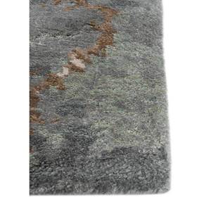 Tapis Kavi Bleu en Laine et Soie de Bambou Noué à la Main Hidden Esk-640(3D) Classique 9x12 Rectangulaire Motif Abstrait pour Couloir et Maison - Product Image 4