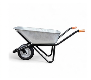 Professional 100L Galvanized Metal <b>Wheelbarrow</b> Heavy Duty Pneumatic Wheel Unassembled Kit Durable for Farm Use - Product Image 5