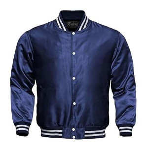 Chaquetas Bomber de satén bordadas personalizadas Chaquetas universitarias de béisbol Bomber de satén personalizadas para adultos Diseño Unisex - Product Image 2