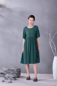 Robe d'été en coton décontractée à manches courtes, coupe ample, légère et douce, pour la maison - Product Image 4
