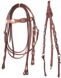 Smart Western Leather Headstall & Breastcollar Set Diseño de herramientas manuales con placa Sier para producto ecuestre de equitación - Product Image 5