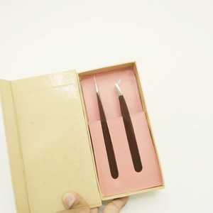 Pinces à cils en acier inoxydable durable, revêtement en poudre vert persan, logo personnalisé en gros, nouveau modèle, type beauté avec fibre - Product Image 4