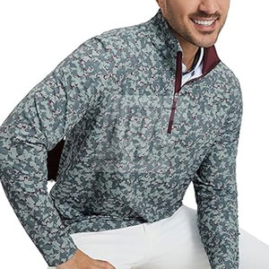 เสื้อแจ็คเก็ตผู้ชายแบบซิปครึ่งตัว ผ้าซับลิเมชั่น ยืดได้ ระบายอากาศดี เหมาะสำหรับการฝึกซ้อม - Product Image 4