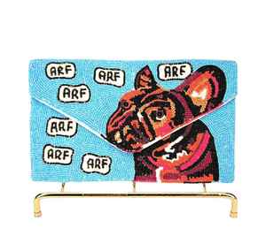 Bulldog francés con cuentas bandolera cadena embrague lujo Boho bolso de noche con diamantes de imitación y cristal para amantes de los perros - Product Image 3