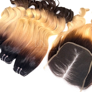 Prix en gros bébé cheveux fins ondulés couleur faisceaux extensions de cheveux avec fermeture HD 6*6 pour faire des perruques - Product Image 6