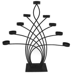 Candélabre minimaliste moderne du milieu du siècle à cinq branches, élégant, noir, pour centre de table événementiel et décoration minimaliste de cheminée - Product Image 5