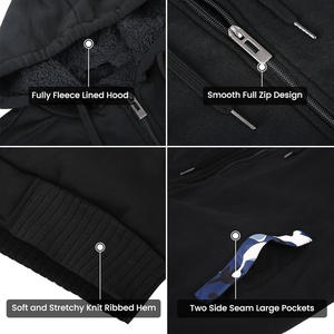 Sudadera con capucha con cremallera para hombre OEM Ajuste personalizado Material suave Cierre de cremallera completo Impresión de logotipo con ropa de calle de etiqueta privada - Product Image 3