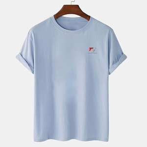 เสื้อยืดผู้ชายผ้าฝ้าย 100% เนื้อนุ่ม รุ่นใหม่ล่าสุด ทรงพอดีตัว ดีไซน์เรียบหรู เหมาะสำหรับใส่ลำลองทุกวัน - Product Image 1