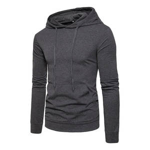 Camisetas con capucha de algodón de la mejor calidad con capucha de manga larga personalizadas de lana Lisa para hombre - Product Image 2