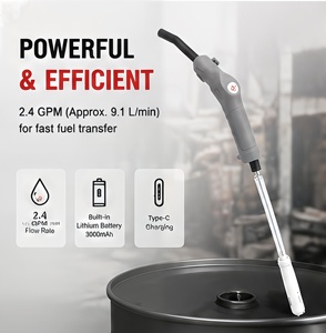 <span class=keywords><strong>Pompe</strong></span> de transfert de carburant auto-amorçante rechargeable par USB en plastique <span class=keywords><strong>avec</strong></span> tuyau de 51 pouces, débit élevé de 2,4 GPM, pour bidon de carburant, jerrycan, tout-terrain - Product Image 1
