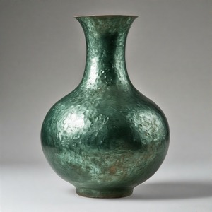 Vase aux tons de mousse de feuille de rouille avec finition esthétique faite à la main Vase en métal de designer Accent artisanal exquis pour la décoration intérieure - Product Image 2