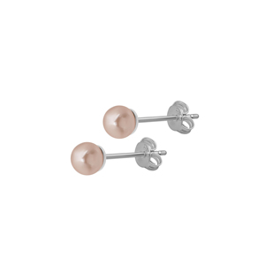 Nouveauté : Boucles d'oreilles en argent sterling 925 avec perle de coquillage rose de 4 mm, forme parfaite, provenance Turquie - Product Image 2
