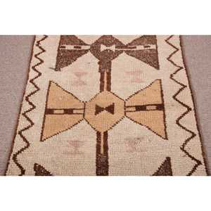 Vintage Turkish <b>Rug</b>, 3.1x9.7 ft <b>Runner</b> <b>Rug</b>, Brown Beige Striped <b>Rug</b> - Product Image 3
