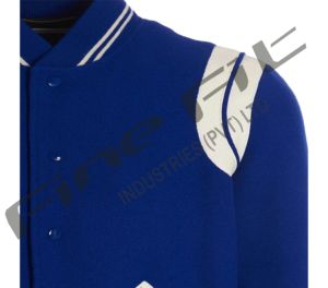 Veste universitaire matelassée brodée personnalisée pour homme en polyester, doublure standard en laine/viscose, devant droit, streetwear d'automne, imperméable - Product Image 3