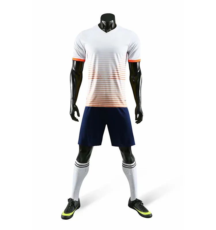 Camisetas de uniforme de fútbol de calidad tailandesa a granel, camiseta de fútbol en blanco y negro, camisetas personalizadas, Conjunto de camiseta de fútbol para hombres