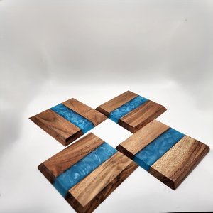 Tapis de boisson en bois élégants | Sous-verres en bois ronds ou carrés élégants | Durable et léger | Meilleurs sous-verres en pierre - Product Image 6
