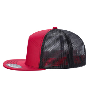 Casquette de camionneur série JL01 rouge et noire en maille unisexe pour adulte, respirante, pour l'extérieur, la plage, le hip-hop, la mode, 56-60 cm, printemps, été, hiver - Product Image 1