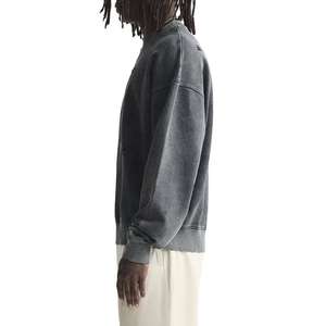 Sudadera de lana de cuello redondo de lujo para hombre, sudaderas gruesas de algodón Vintage con lavado ácido personalizadas - Product Image 4