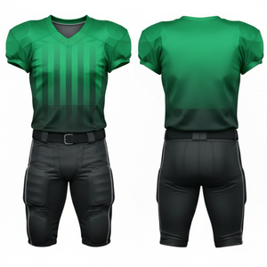 Ensemble d'uniformes de football américain Pro Green, maillot sublimé à rayures verticales avec pantalon rembourré intégré noir, vert - Product Image 3