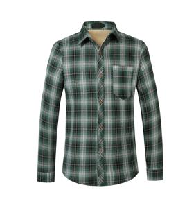 เสื้อเชิ้ตผ้าฟลานเนลผู้ชายคุณภาพสูง 100% ผ้าฝ้าย ระบายอากาศได้ดีและเป็นมิตรต่อสิ่งแวดล้อม แขนยาว ลายตาราง ดีไซน์ใหม่สำหรับฤดูใบไม้ผลิ - Product Image 1