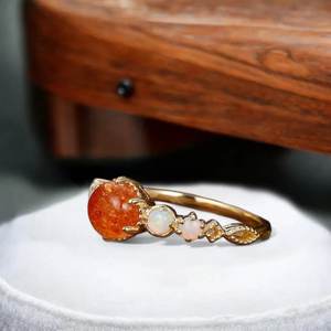 Golden Sunstone Gold Plated 925 Sterling Silver Ring Classic Trendy Design Women <b>Girl</b> Ring Anniversary <b>Birthday</b> <b>Gifts</b> - Product Image 4