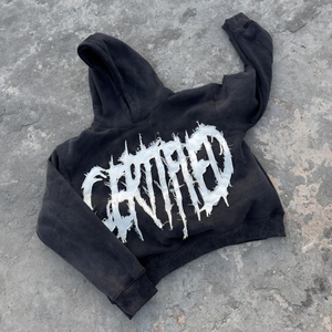 2025 Logo personnalisé en détresse broderie Patchwork soleil délavé Vintage à capuche ensemble coton lourd lavé à l'acide sweats à capuche - Product Image 1