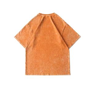 T-shirts tricotés unisexes surdimensionnés 100% coton délavés à l'acide avec logo personnalisé Style vintage à séchage rapide pour hommes - Product Image 1