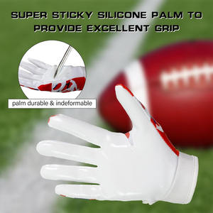 Guantes de receptor de fútbol de dedo completo OEM Impresión de silicona antideslizante para Pakistán Directo de fábrica - Product Image 6