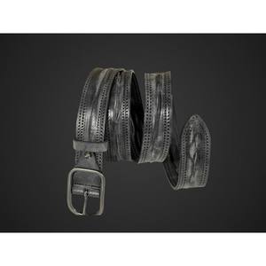 100% artisanat italien homme froissé ciré ceinture en cuir véritable largeur 35mm avec couture sans fil boucle de sport sans nickel - Product Image 4
