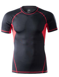 Chemises de sport personnalisables pour hommes, T-shirt à l'humidité et coupe sèche, T-shirts athlétiques à manches courtes pour la salle de sport - Product Image 4