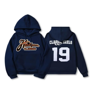 Sudadera con capucha de algodón 100% de alta calidad para hombre, sudadera para correr de estilo otoñal, bordado, técnicas teñidas lisas con capucha - Product Image 1