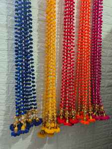 Guirnaldas de diseñador multicolor hermosos fondos con campana cadena hecha a mano gotas traseras para boda fiesta Haldi Diwali decoración del hogar - Product Image 3