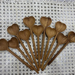 ช้อนไม้อะคาเซียรูปหัวใจยาว16ซม. ช้อนทำโลโก้ตามสั่งสำหรับชุดของขวัญไม้ส่วนตัวเครื่องครัวสำหรับงานเลี้ยง - Product Image 1