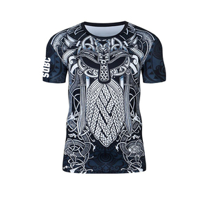 Grey Short <b>Sleeve</b> Training Rashguard Kickboxing Muay Thai Sports Wear Swimming Protection Rash Guard - Product Image 1