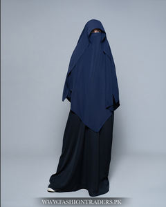 Vestido Hijab Khimar Azul Marino Modesto de Talla Personalizada para Mujeres Musulmanas, Tejido de Poliéster Transpirable para Fiestas, Venta al por Mayor Directa de Fábrica - Product Image 5