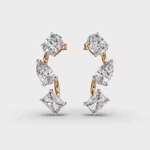 Top qualité 10K/ 14K/ 18K VVS Moissanite boucles d'oreilles 925 en argent Sterling diamant boucle d'oreille pour les fêtes et les cadeaux - Product Image 1