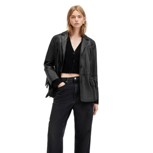 Chaqueta de PU de piel de oveja auténtica ajustada para mujer, ropa de calle larga, prendas de vestir exteriores informales, decoración a rayas, transpirable, venta al por mayor - Product Image 6