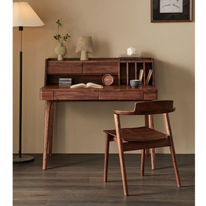 Warm Brown <b>Solid</b> <b>Wood</b> Rectangle Writing <b>Desk</b> Spacious Natural-Grain Work Surface Stable Computer <b>Desk</b> with 1-Year Warranty - Product Image 1