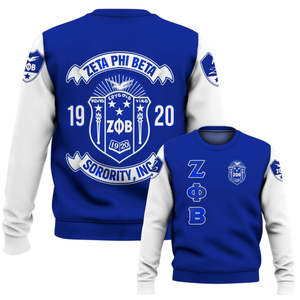 Sudadera con Cuello Redondo Bordada Zeta Phi Beta 1920 para Mujer, Letra Griega Azul de la Hermandad - Product Image 6