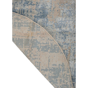 Tapis en laine et soie de bambou noué à la main Kavi gris et noir, motif abstrait pour salon d'adolescent - Modèle Théorie du Chaos Esk-9014(Fr)(Va) - Product Image 5