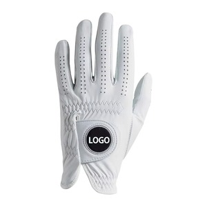 Gants de golf unisexe en cuir de mouton véritable 100% de meilleure qualité, service OEM pour adultes, plusieurs couleurs, logo personnalisé pour le sport à la main - Product Image 1