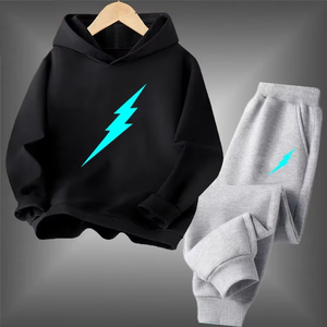 Primavera/otoño ropa deportiva informal niños niñas luminoso 2PC conjunto diario chándal para niños - Product Image 2