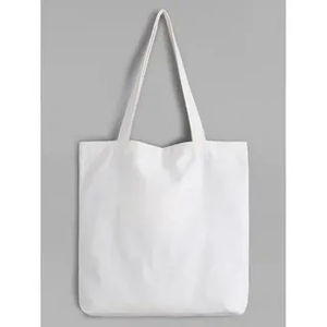 Sac fourre-tout en coton recyclé écologique avec logo imprimé personnalisé Sac à provisions en toile Sac fourre-tout à bandoulière en toile - Product Image 5